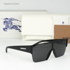 Burberry Women Sunglasses Matte Black Grey Shield BE4291 346487 BRAND NEW